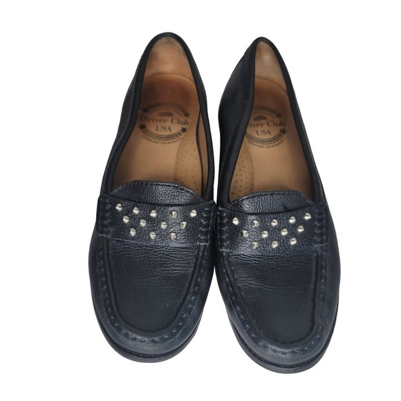 Driver Club USA Leather Studded flat Loafers Size 7 - Picture 2 of 8